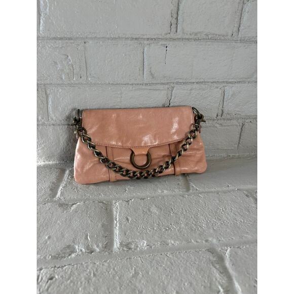 Hobo International Leather Clutch /wallet Hand Bag Coral Pink 9” X 5” - Picture 2 of 9